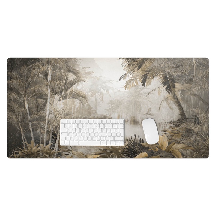 Mapa de birou, Wallfluent, Jungla tropicala, Bej, 100x50 cm, 010250300020100282780