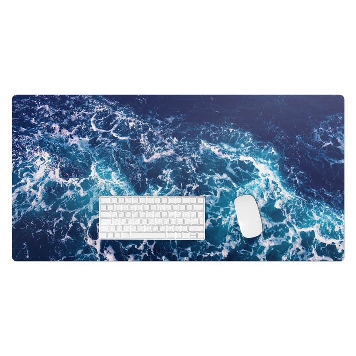 Mapa pentru birou, Wallfluent, Valurile marii in miscare, Albastru, 100x50 cm, 010250300020100282624