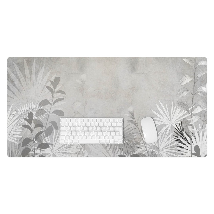 Protectie birou, Wallfluent, Fundal frunze de legume, Gri, 100x50 cm, 010250300020100282670