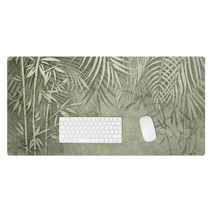 Mapa birou, Wallfluent, Frunze tropicale, Verde, 100x50 cm, 010250300020100282779