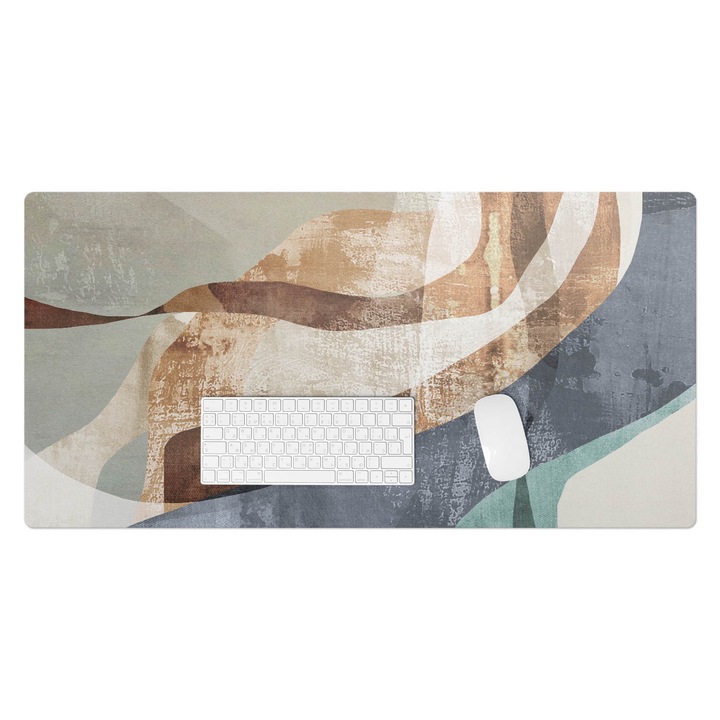 Protectie birou, Wallfluent, Valuri abstracte, Maro, 100x50 cm, 010250300020100282729