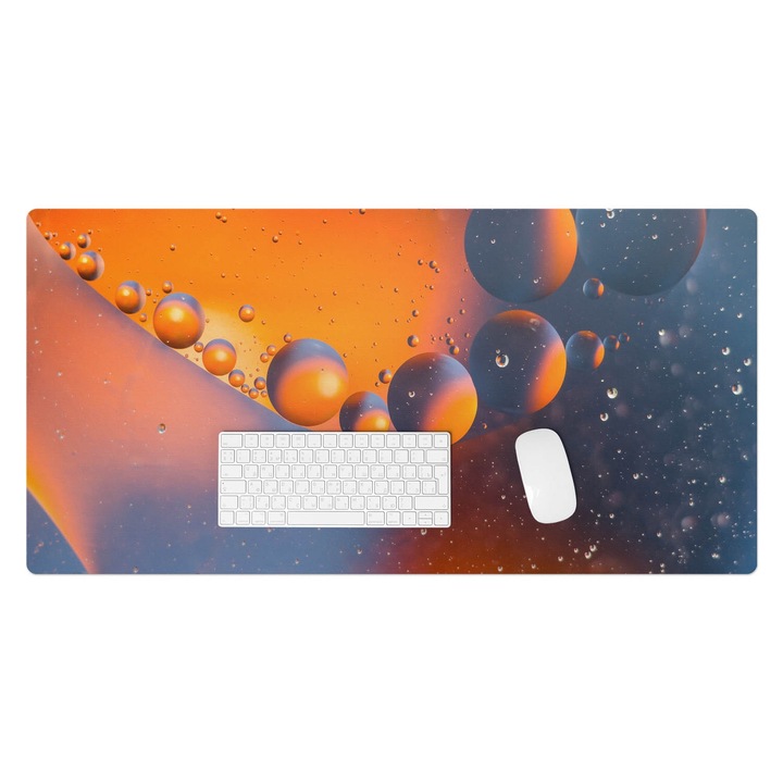 Mapa protectie birou, Wallfluent, Bubble abstract, Portocaliu, 100x50 cm, 010250300020100282845