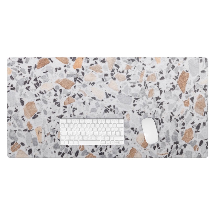 Mapa protectie birou, Wallfluent, Mozaic de piatra, Gri, 100x50 cm, 010250300020100282837