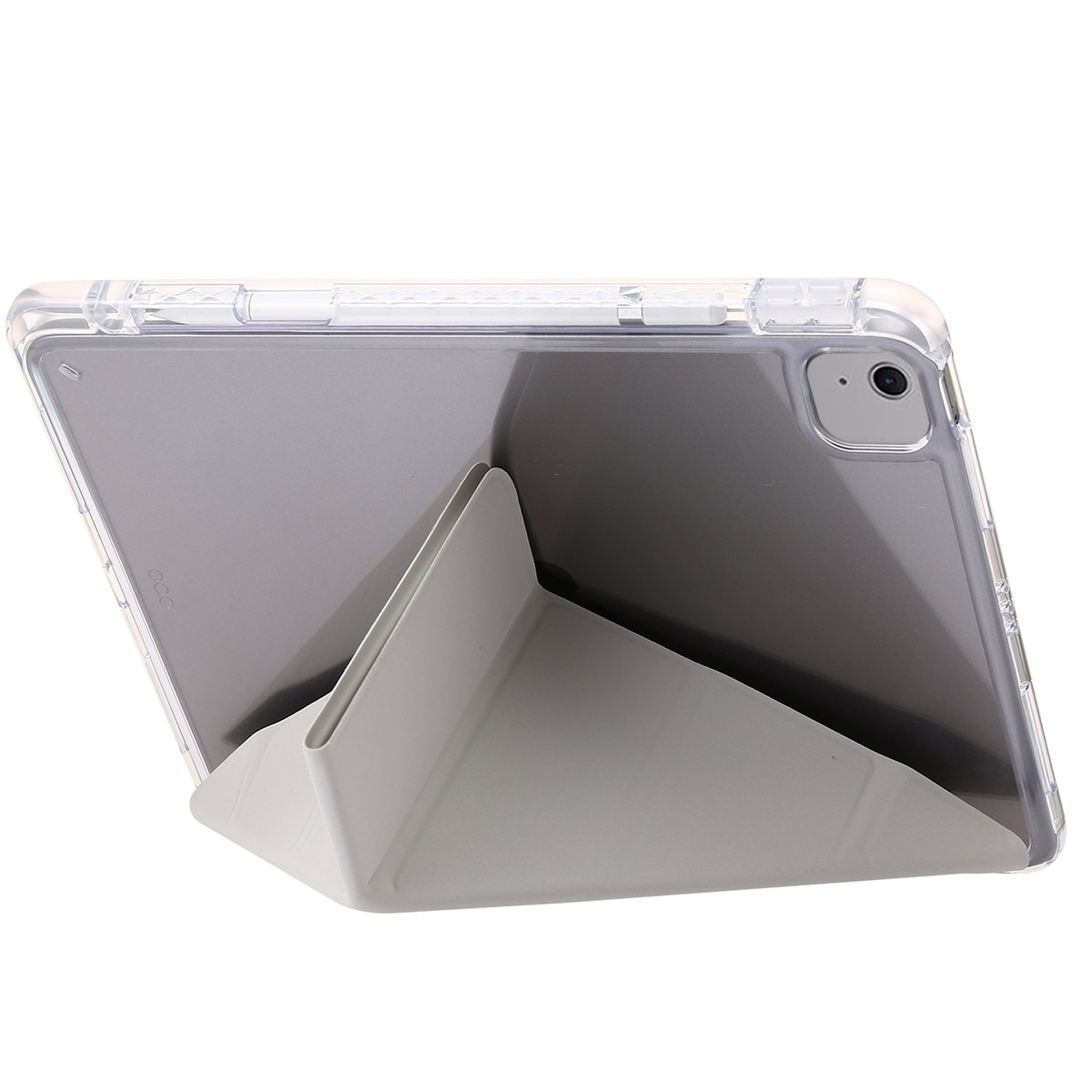 Husa tableta compatibila cu iPad Air 11, Protectie completa, Inchidere acrilica transparenta, Gri