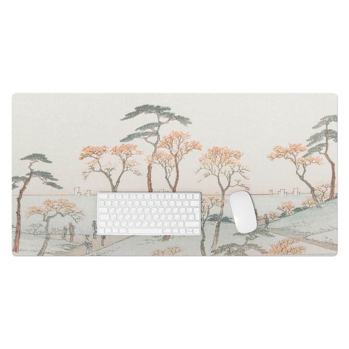 Mapa pentru birou, Wallfluent, Copaci langa apa, Bej, 100x50 cm, 010250300020100282718