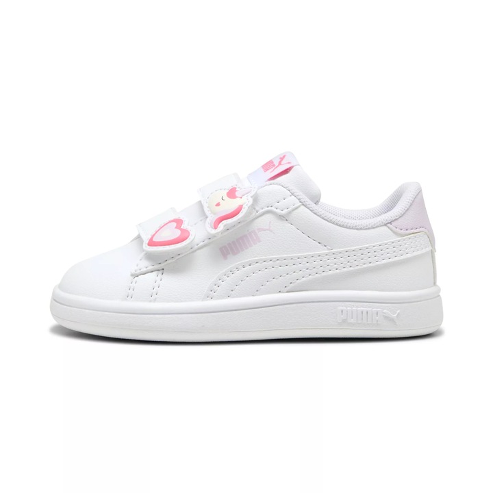 Pantofi sport pentru copii Puma Smash 3.0 Poised 2 race, Alb