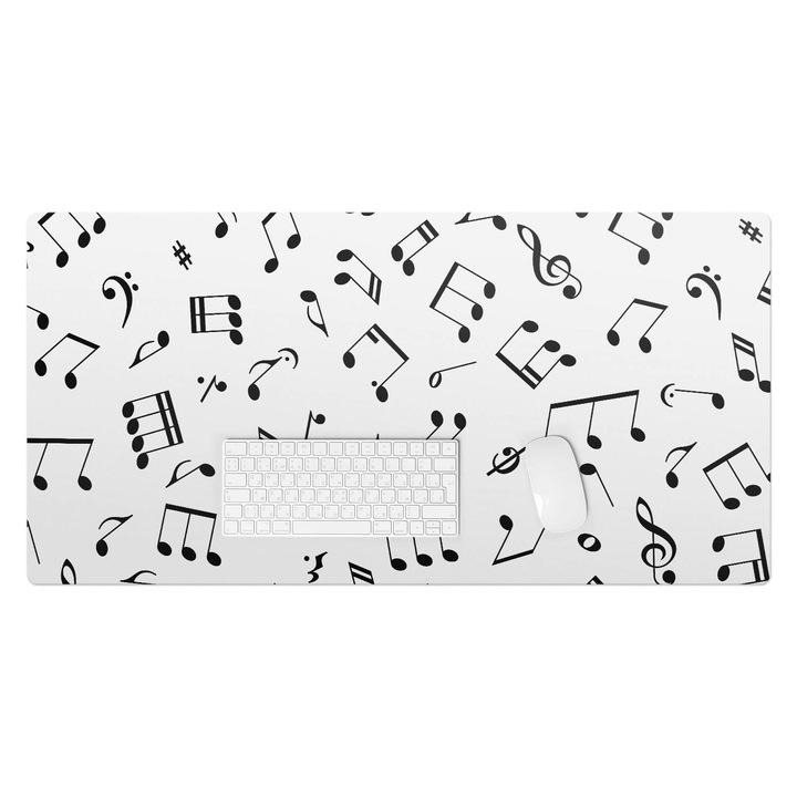 Mapa pentru birou, Wallfluent, Model fara sudura de note muzicale, Multicolor, 100x50 cm, 010250300020100282847