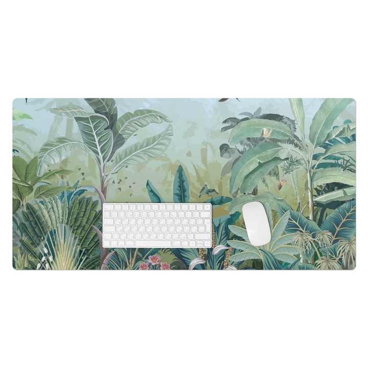 Mapa de birou, Wallfluent, Jungla tropicala, Verde, 100x50 cm, 010250300020100282719