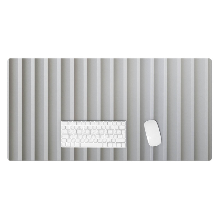 Íróasztal könyökalátét, Wallfluent, Függőleges csíkok a falon, Szürke, 100x50 cm, 010250300020100282545