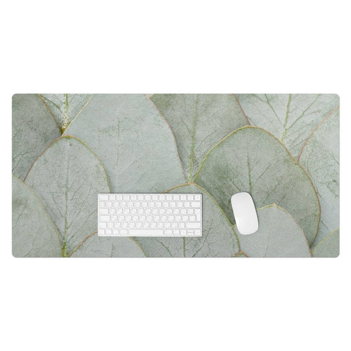 Mapa pentru birou, Wallfluent, Frunze in armonie, Verde, 100x50 cm, 010250300020100282830