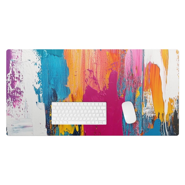 Protectie birou, Wallfluent, Haos abstract, Multicolor, 100x50 cm, 010250300020100282866