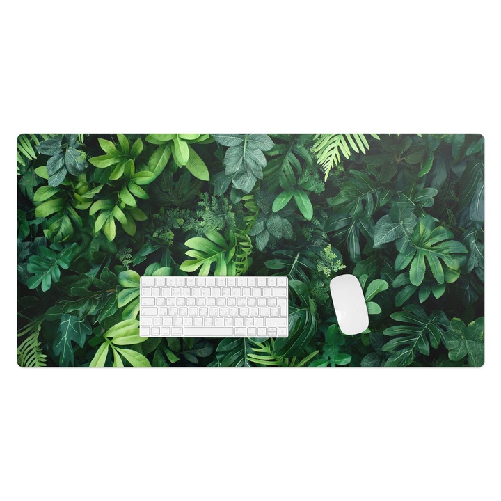 Mapa birou, Wallfluent, Frunze tropicale, Verde, 100x50 cm, 010250300020100282811