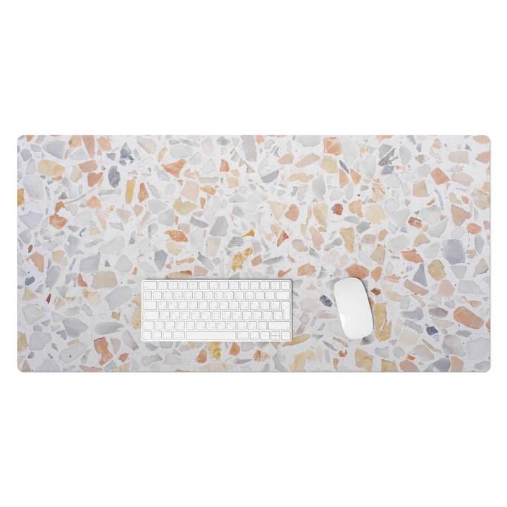 Mapa birou, Wallfluent, Mozaic de piatra, Gri, 100x50 cm, 010250300020100282835