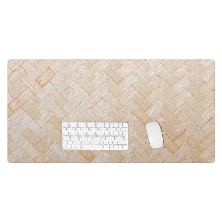 Mapa de birou, Wallfluent, Impletitura de bambus, Bej, 100x50 cm, 010250300020100282872