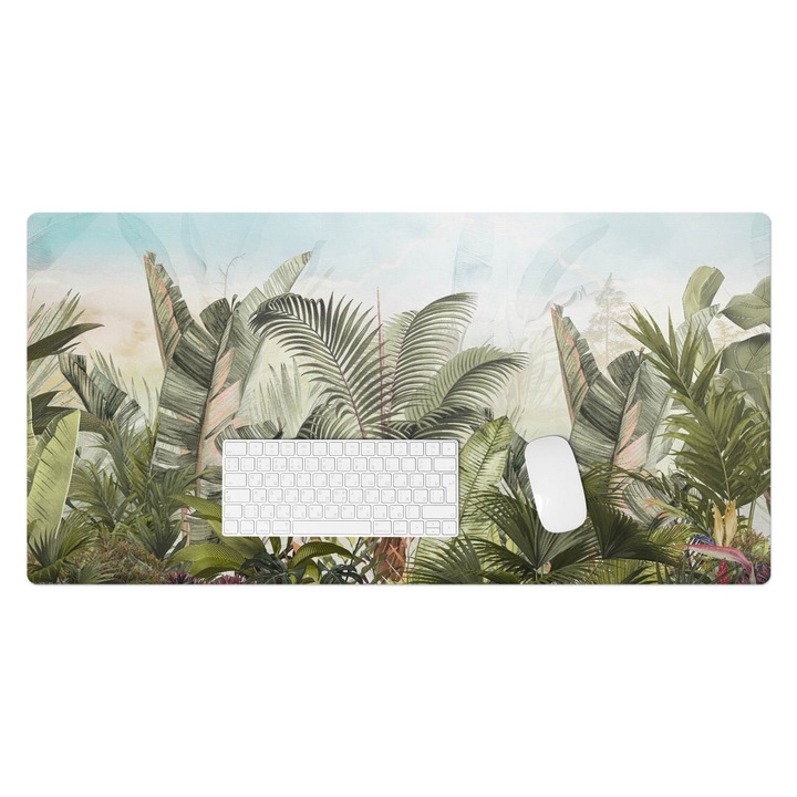 Mapa birou, Wallfluent, Jungla tropicala, Verde, 100x50 cm, 010250300020100282761