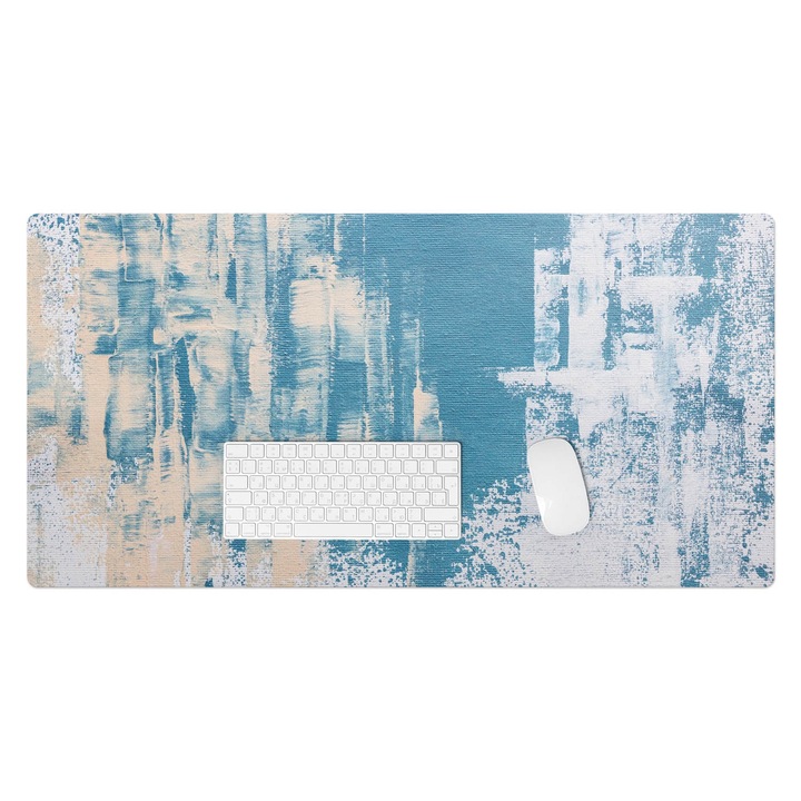 Mapa protectie birou, Wallfluent, Tunuri abstracte, Albastru, 100x50 cm, 010250300020100282901