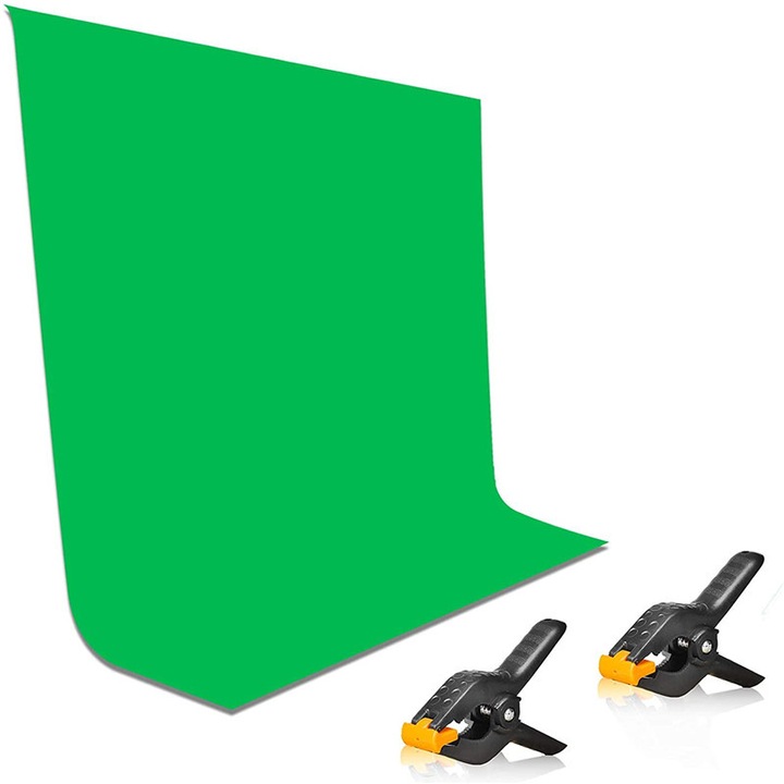 Fundal foto Zeaicos, 150x200cm, verde/negru/alb/gri, set cu clips