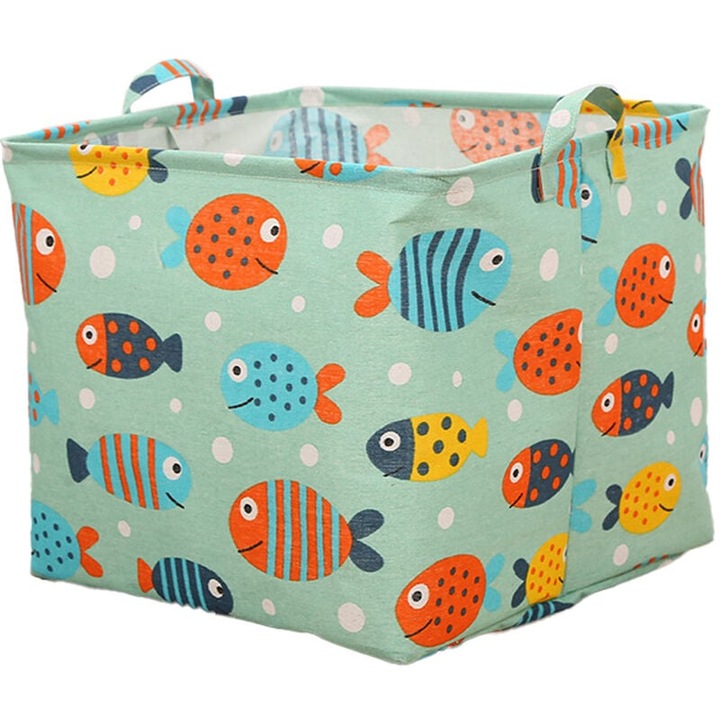 Правоъгълна кошница за съхранение AMRINUGL, водоустойчива, изработена от лен и памучен плат, с дръжки, за организиране на дома