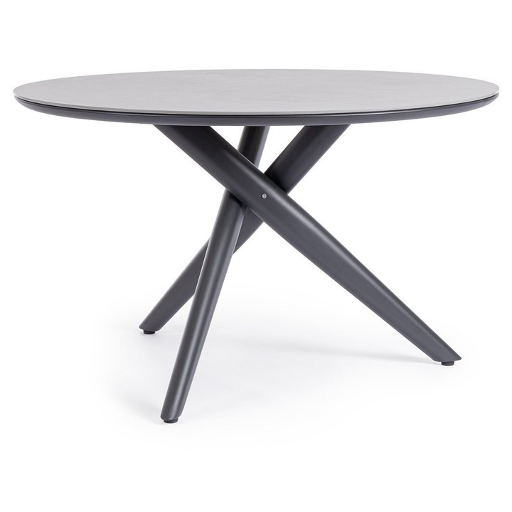 Masa rotunda aluminiu piatra gri Julian 120x74 cm