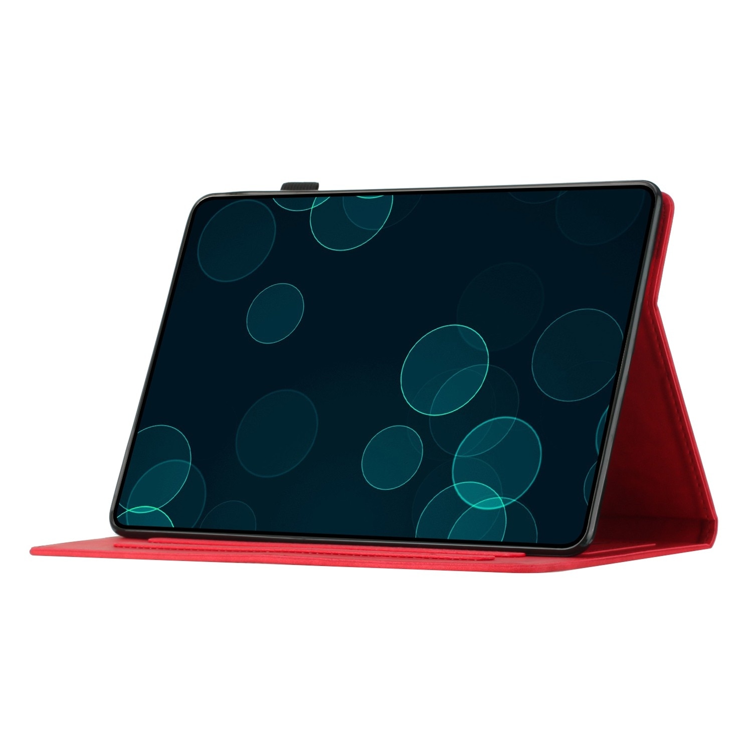 Husa tableta compatibila cu Samsung Galaxy Tab S7 T870/T875, cu design empatat cu palmier, din piele inteligenta, rosu