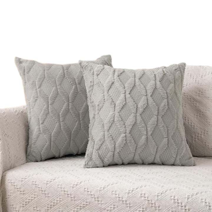 Set 2 fete de perna, Miulee, din poliester, 30 x 50 cm, gri