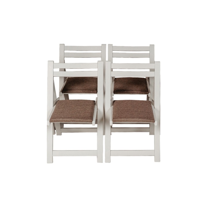 4 db kárpitozott összecsukható szék készlet, Letcomob, SZÜRKE