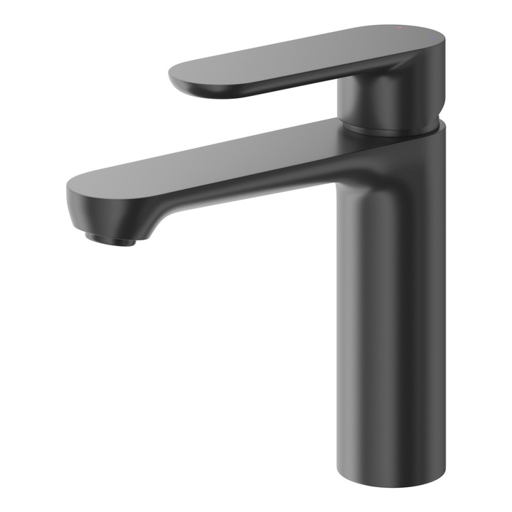 Baterie Chiuveta OLIM DESIGN Nova – Inox SS304 Negru Mat, Aerator Neoperl (Elvetia), Cartus Ceramic, Stil Premium, Garantat 10 Ani