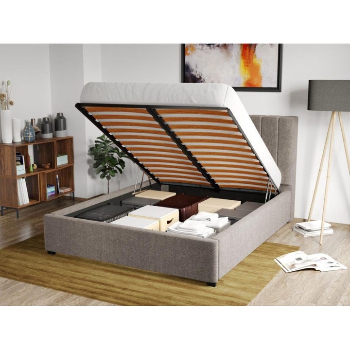 Pat Tapitat, pentru Saltea de 190, Adam Rabatabil, 180x190, Bej/Eden 4