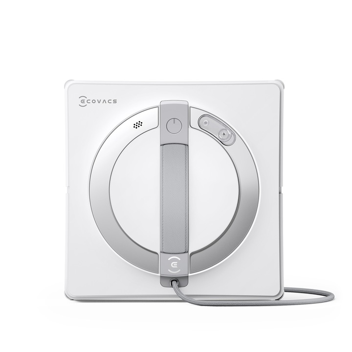 Прахосмукачка за почистване на прозорци WINBOT W2 PRO Ecovacs, технология WIN-SLAM 4.0, всмукателна мощност 2800Pa, капацитет на резервоара за вода 60 ml, микрофибърна подложка, 7 режима на почистване, батерия 2600mAh, бяла