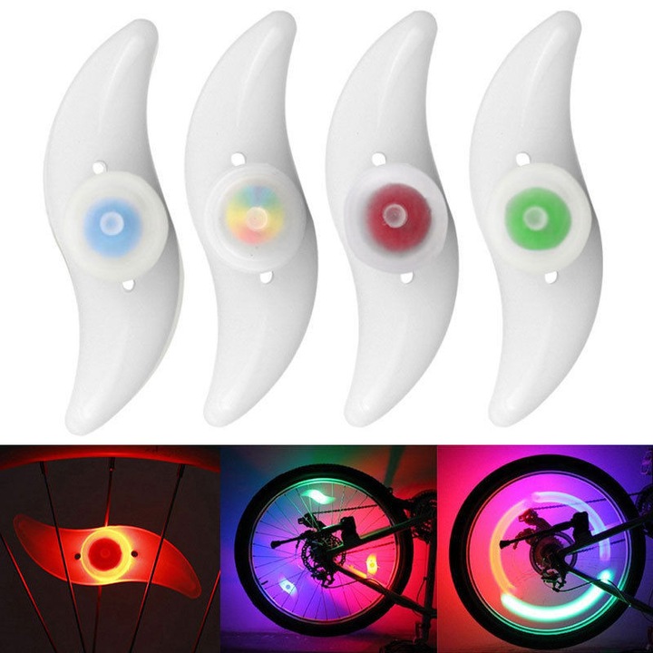 Iluminat LED Decorativ pentru Spite Bicicleta cu 3 Tipuri de Iluminare, Culoare Verde