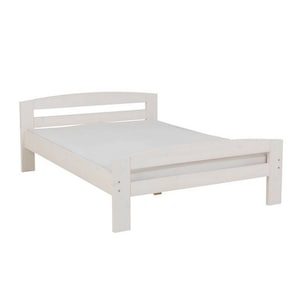 Pat dormitor Serena, lemn masiv, 2 persoane ,140x200 cm alb mat