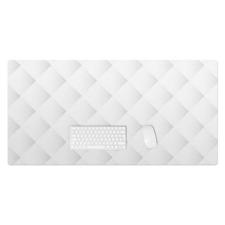 Íróasztal könyökalátét, Wallfluent, Geometrikus 3D minta, Fehér, 120x60 cm, 010250300030100007825