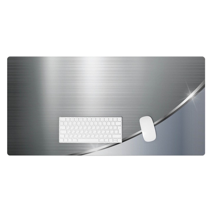 Mapa pentru birou, Wallfluent, Textura metalica, Gri, 100x50 cm, 010250300020100009121