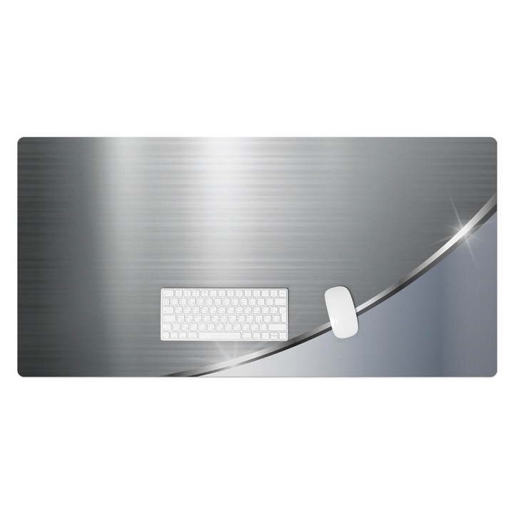 Íróasztal alátét, Wallfluent, Fémes textúra, Szürke, 120x60 cm, 010250300030100009121