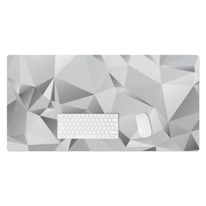 Mapa de birou, Wallfluent, Mozaic geometric, Gri, 100x50 cm, 010250300020100006007