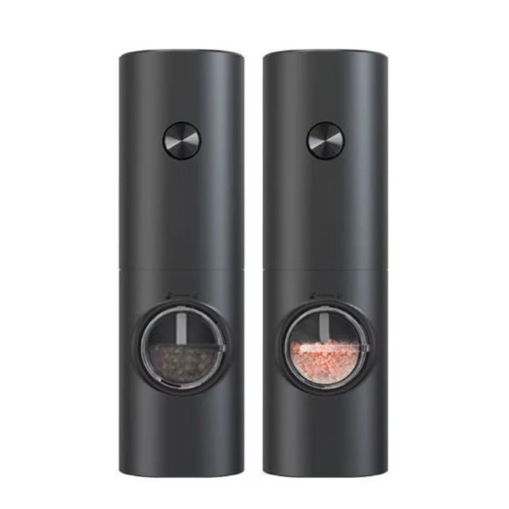 Комплект от 2 електрически мелнички за сол и пипер, регулируемо мелене, автоматична работа, модерни кухненски аксесоари, приспособление за пресни подправки, лесен за използване