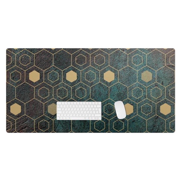 könyökalátét, Wallfluent, Geometriai minta, Zöld, 120x60 cm, 010250300030100020200