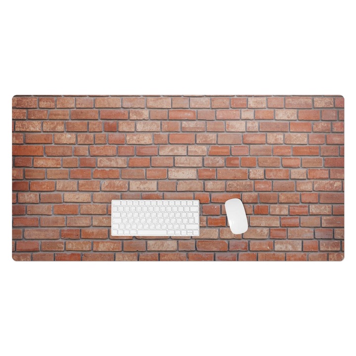 Mapa protectie birou, Wallfluent, Model de perete de caramida, Rosu, 120x60 cm, 010250300030100027515