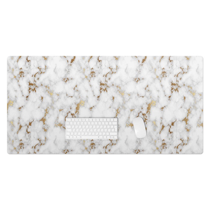 Protectie birou, Wallfluent, Fundal cu model de marmura, Alb, 120x60 cm, 010250300030100033351