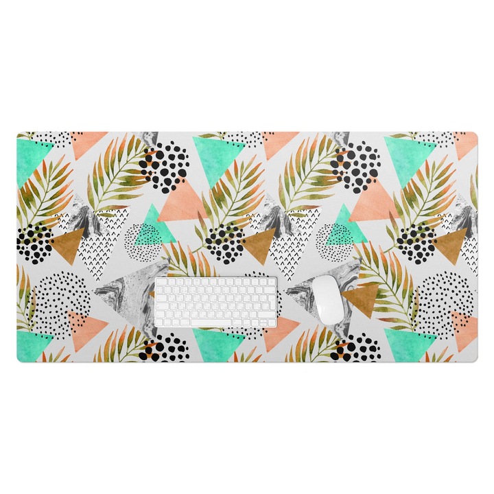 könyökalátét, Wallfluent, Geometrikus levelek, Többszínű, 120x60 cm, 010250300030100030378