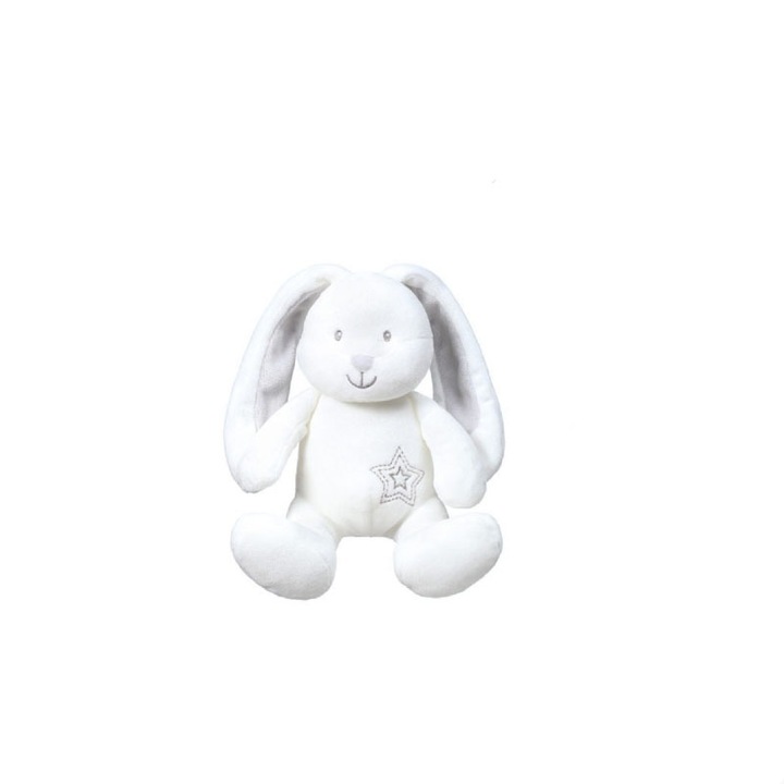 BabyOno Teddy Bear 1164 csörgő plüss, fehér 3-6 hónapos
