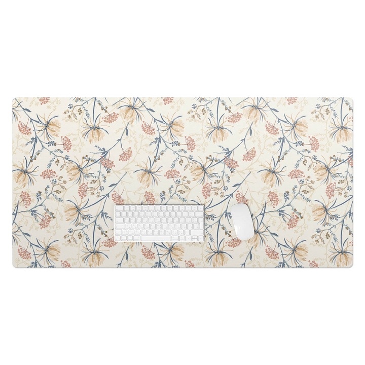 könyökalátét, Wallfluent, Vintage virágmintás, Tiramisu krém, 120x60 cm, 010250300030100033409