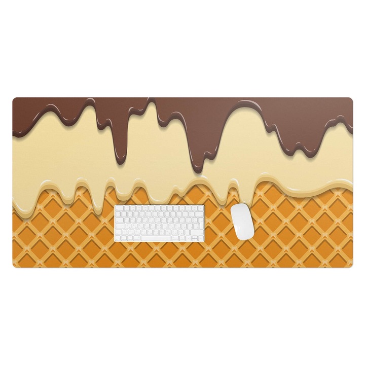 Mapa de birou, Wallfluent, Vafe cu glazura, Portocaliu, 120x60 cm, 010250300030100027855