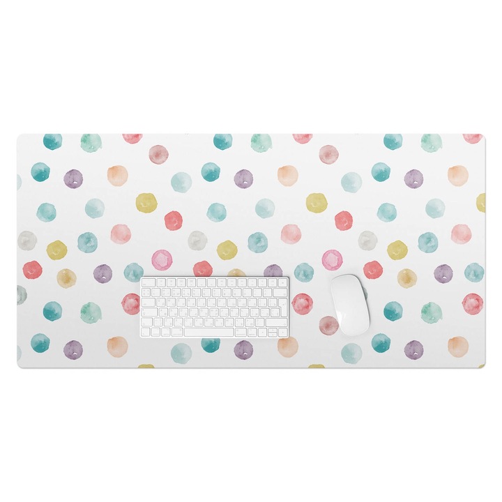 Mapa de birou, Wallfluent, Puncte pastel, Multicolor, 100x50 cm, 010250300020100033383