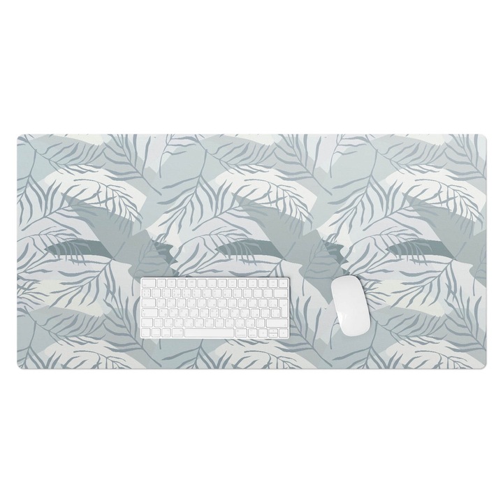 Mapa birou, Wallfluent, Frunze in pasteluri, Gri, 100x50 cm, 010250300020100033406