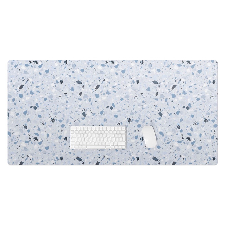 Mapa de birou, Wallfluent, Mozaic de terrazzo, Albastru, 120x60 cm, 010250300030100033535
