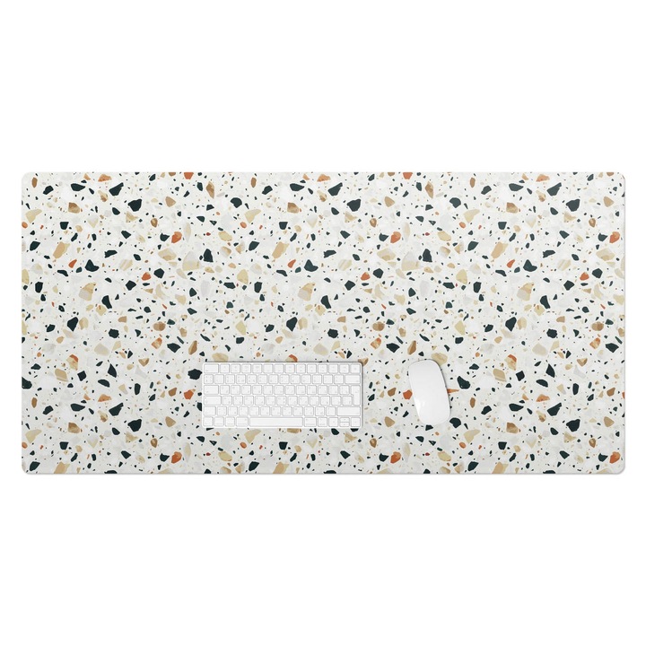 Protectie birou, Wallfluent, Model clasic de terrazzo, Alb, 120x60 cm, 010250300030100033537