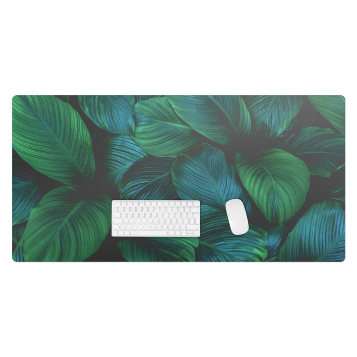 Mapa birou, Wallfluent, Frunze tropicale, Verde, 120x60 cm, 010250300030100049162