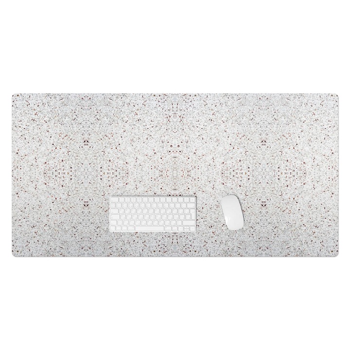 Mapa protectie birou, Wallfluent, Terrazzo simetric, Alb, 120x60 cm, 010250300030100057088