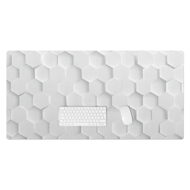 Protectie birou, Wallfluent, Fagure 3D, Alb, 120x60 cm, 010250300030100056566